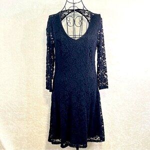 MAURICES Black Lace Dress Back Cut-Out Women S Stretchy Party Goth Dark Acedemia